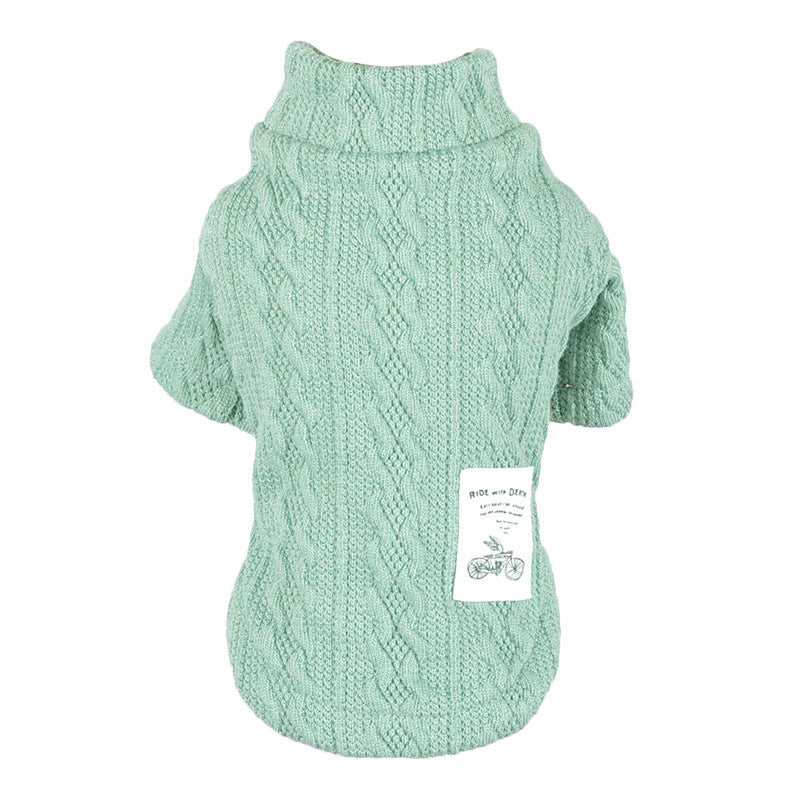 Acrylic High Elastic Pet Knitted Solid Color Sweater