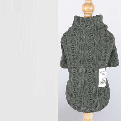 Acrylic High Elastic Pet Knitted Solid Color Sweater