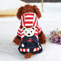 Denim Suspenders Dog Clothes Pet Supplies Clothing Striped Suspenders Bear Four-legged Pants