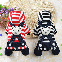 Denim Suspenders Dog Clothes Pet Supplies Clothing Striped Suspenders Bear Four-legged Pants